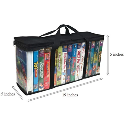 Evelots 4 Pack VHS Storage Bag-Movie Organizer-Video Tape-Handles-Hold 60-No Dust 5 Evelots 4 Pack VHS Storage Bag-Movie Organizer-Video Tape-Handles-Hold 60-No Dust - Image 5