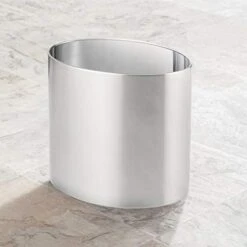 MDesign Stainless Steel Metal Oval Trash Can, Small 2.09 Gallon Wastebasket, Garbage Basket Bin For Bathroom, Bedroom, Kitchen, Or Home Office, Holds Waste And Recycle, Mirri Collection, Brushed -Songmics Furniture Shop 41vIx4IHVpL