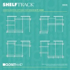 ClosetMaid ShelfTrack Wire Closet Organizer System, Adjustable From 4 To 6 Ft., With Shelves, Clothes Rods, Hardware, Durable Steel, White 16 ClosetMaid ShelfTrack Wire Closet Organizer System, Adjustable From 4 To 6 Ft., With Shelves, Clothes Rods, Hardware, Durable Steel, White -Songmics Furniture Shop 41vP3LkddmL