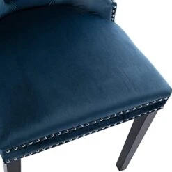 HNY Velvet Upholstered Dining Chairs, Set Of 6 Dining Room Tufted Chair, Modern Button Tufted Armless Chairs With Nailhead Trim And Back Ring Pull(Navy Blue) -Songmics Furniture Shop 41vQXhUSLAL