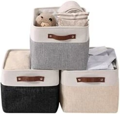 DECOMOMO Storage Bins | Fabric Storage Basket For Shelves For Organizing Closet Shelf Nursery Toy | Decorative Large Linen Closet Organizer Bins With Handles (Grey And White, Large - 3 Pack) -Songmics Furniture Shop 41vR4NRvr4L. AC