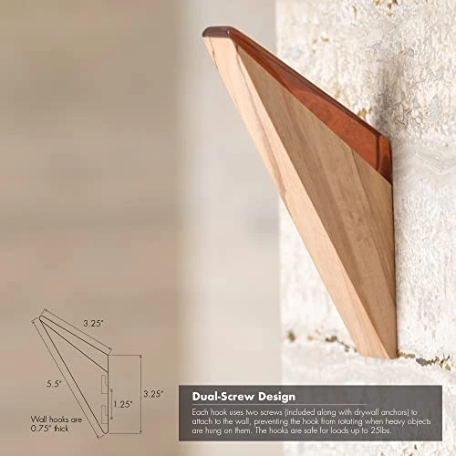 LINE+ARC The Wall Hook (Set Of 3, Amber). Solid Olive Wood & Acrylic Resin. Mid-Century Modern, Minimalist, Scandinavian, Decorative Entryway For Coat Hat Towel. Fasteners Included. 25lb Weight Limit 3 LINE+ARC The Wall Hook (Set Of 3, Amber). Solid Olive Wood & Acrylic Resin. Mid-Century Modern, Minimalist, Scandinavian, Decorative Entryway For Coat Hat Towel. Fasteners Included. 25lb Weight Limit - Image 3