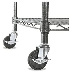 Alera Complete Wire Shelving Unit W/Caster, 48" X 18" X 72", Black Anthracite 5 Alera Complete Wire Shelving Unit W/Caster, 48" X 18" X 72", Black Anthracite -Songmics Furniture Shop 41vgtLv8KIL