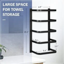 Towel Racks For Bathroom Wall Mounted, Bath Towel Holder, Bathroom Wall Towel Storage, Black Stainless Steel Wall Towel Racks For Rolled Bath Towels, Hand Towels, Washcloths In Bathroom/RV/Camper -Songmics Furniture Shop 41viWDF4N5L