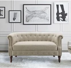 Rosevera Edmeston Loveseat, Beige -Songmics Furniture Shop 41vkQK nOL. AC