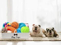 Xbopetda Dog Toy Box Dog Toy Storage Bin - Foldable Fabric Trapezoid Organizer Basket With Cotton Rope Handle, Ideal For Holding Dry Treats, Collars, Toys & Blankets (Beige) -Songmics Furniture Shop 41vlunPy9KL