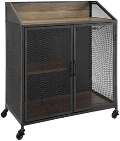 Walker Edison Malcomb Urban Industrial 4 Door Metal Mesh TV Console For TVs Up To 65 Inches, 60 Inch, Dark Walnut -Songmics Furniture Shop 41vmMzYNU3L. AC
