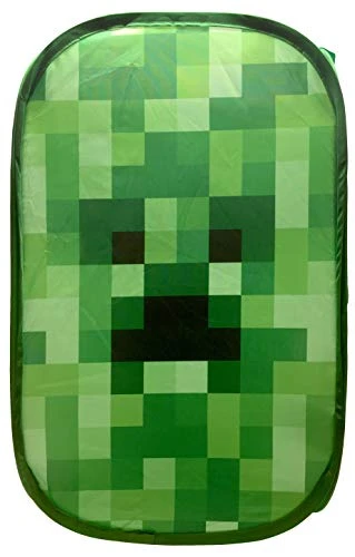 Jay Franco Minecraft Creeper Pop Up Hamper - Mesh Laundry Basket/Bag With Durable Handles, 22" X 14" 2 Jay Franco Minecraft Creeper Pop Up Hamper - Mesh Laundry Basket/Bag With Durable Handles, 22" X 14" - Image 2