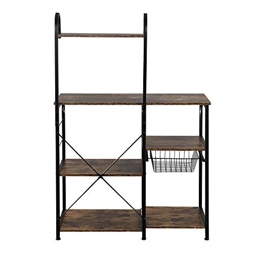 WOMIA Utility Storage Rack 35.5-inch Microwave Stand 4 Layers 3 Racks With 10 Hooks Suitable For Home 2 WOMIA Utility Storage Rack 35.5-inch Microwave Stand 4 Layers 3 Racks With 10 Hooks Suitable For Home - Image 2