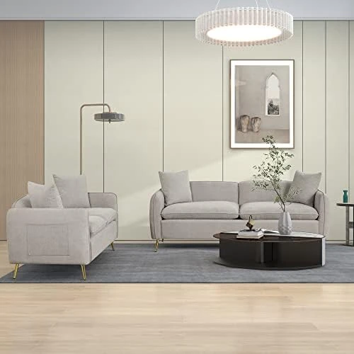 Harper & Bright Designs 2-Piece PU Leather Living Room Sofa Set, Modern Style Upholstered Sofa And Loveseat Sets With 3 Seat Sofa Couch And Loveseat Sofa For Home Or Office (2+3 Seat, Brown) 7 Harper & Bright Designs 2-Piece PU Leather Living Room Sofa Set, Modern Style Upholstered Sofa And Loveseat Sets With 3 Seat Sofa Couch And Loveseat Sofa For Home Or Office (2+3 Seat, Brown) - Image 7