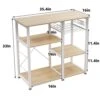 Soges Microwave Cart Stand, Multi-Functional Kitchen Bakers Rack Utility, Kitchen Storage Cart Workstation Shelf For Baker, Rack, Spice Rack Organizer, White Maple