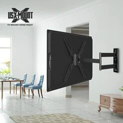 USX MOUNT Full Motion TV Wall Mount Fits For Most 26-55 Inch TVs 24" Extension Arm With Swivel Articulating Arm Rotation & Tilt, Corner Center Design TV Mount Bracket MAX VESA 400x400mm And 88lbs -Songmics Furniture Shop 41vvIY28rcL