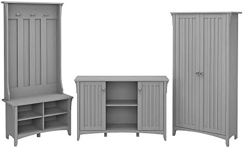 Bush Furniture Salinas Entryway Storage Set With Hall Tree, Shoe Bench And Accent Cabinets In Cape Cod Gray 7 Bush Furniture Salinas Entryway Storage Set With Hall Tree, Shoe Bench And Accent Cabinets In Cape Cod Gray - Image 7