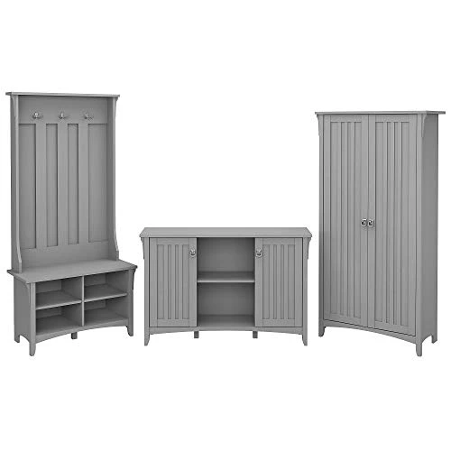 Bush Furniture Salinas Entryway Storage Set With Hall Tree, Shoe Bench And Accent Cabinets In Cape Cod Gray 1 Bush Furniture Salinas Entryway Storage Set With Hall Tree, Shoe Bench And Accent Cabinets In Cape Cod Gray