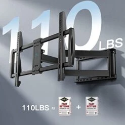 Full Motion TV Wall Mount For 37-75 Inch OLED Flat/Curved TVs With VESA 600x400mm, Articulating Corner TV Bracket Swivel & Tilt, 27.36 Inch Extension, Holds TVs Up To 110lbs, 16" Wood Stud, PSXLF03 -Songmics Furniture Shop 41vyTjISHiL