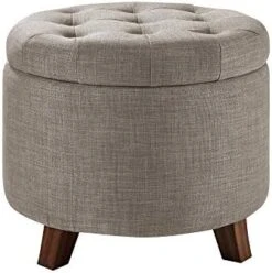 Amazon Basics Upholstered Tufted Storage Ottoman Footstool, 20"H, Burlap Beige -Songmics Furniture Shop 41vzjmBxGFL. AC