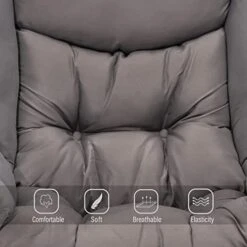 Welnow Lazy Chair With Ottoman, Modern Lounge Accent Chair With Armrests And A Side Pocket, Leisure Upholstered Sofa Chair Set, Reading Chair With Footrest For Small Space, Corner Chair, Dark Grey -Songmics Furniture Shop 41w2WAYJ51L