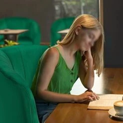 Yaheetech Accent Chair, Modern And Cozy Barrel Chair With Gold Metal Legs, Tufted Accent Armchair For Living Room/Bedroom/Office/Guest Room Green, Set Of 2 -Songmics Furniture Shop 41w3AhYu8sL