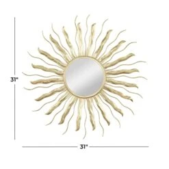 CosmoLiving By Cosmopolitan Metal Starburst Wall Mirror, 31" X 1" X 31", Gold -Songmics Furniture Shop 41wBtqlqx9L