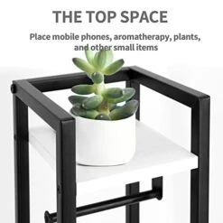 SUNTAGE Small Bathroom Storage Cabinet, Narrow Side Bathroom Organizer W/Toilet Paper Roll Holder And Metal Frame, Slim Toilet Paper Storage Cabinet For Bathroom, White 9 SUNTAGE Small Bathroom Storage Cabinet, Narrow Side Bathroom Organizer W/Toilet Paper Roll Holder And Metal Frame, Slim Toilet Paper Storage Cabinet For Bathroom, White -Songmics Furniture Shop 41wHXX9TeOL