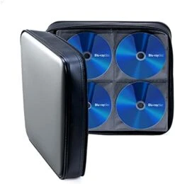 SANWA 160 Capacity CD Case, Large CD Sleeves, Portable DVD VCD Storage Box, Portable Zipper Bag, EVA Protective Blu-ray Wallet With Handle, For Car, Home, Office, Games Disc, Audio Music, Black -Songmics Furniture Shop 41wQdxn4aCL. AC