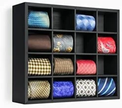 B4Life Tie Rack Wall Mounted Tie Box,Tie Organizer Tie Display Racks For Wall, Bamboo Tie Storage Tie Organizer For Men Tie Holder Wall Mount(Storage 16 Ties,Black) -Songmics Furniture Shop 41wZ2ZXWQwL. AC