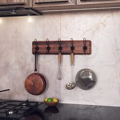 Rustic Coat Rack With 5 Hooks – Rustic Brown Wall Mounted 24" Coat Rack - Solid Pine Wood Entryway Hanger For Hanging Clothes, Hats, Purse, Keys - Vintage Farmhouse Coat Rack For Kitchen, Bedroom 18 Rustic Coat Rack With 5 Hooks – Rustic Brown Wall Mounted 24" Coat Rack - Solid Pine Wood Entryway Hanger For Hanging Clothes, Hats, Purse, Keys - Vintage Farmhouse Coat Rack For Kitchen, Bedroom -Songmics Furniture Shop 41wakdg03sL