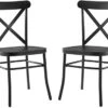 Crosley Furniture CF500620-MB Camille Metal Dining Chair, Set Of 2, Matte Black
