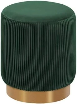 Duhome Modern Round Velvet Ottoman Footrest Vanity Stool Gray -Songmics Furniture Shop 41wdY5d3WL. AC