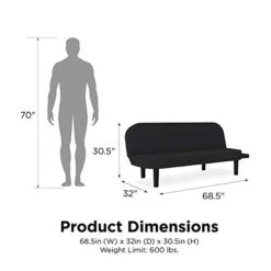 DHP Tim Multi Purpose-tray, Black Linen Futon -Songmics Furniture Shop 41wjMlQ4UbL