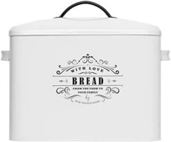 Extra Large White Farmhouse Bread Box For Kitchen Countertop - Holds 2+ Loaves For All Your Bread Storage - Bread Container Counter Organizer To Suit Farmhouse Kitchen Decor, Vintage Kitchen, Rustic 13 Extra Large White Farmhouse Bread Box For Kitchen Countertop - Holds 2+ Loaves For All Your Bread Storage - Bread Container Counter Organizer To Suit Farmhouse Kitchen Decor, Vintage Kitchen, Rustic -Songmics Furniture Shop 41wkQT3fPL. AC