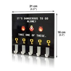 GetDigital Dangerous To Go Alone Key Rack - Geeky Home And Office Decor Wall-Mounted Key Holder With 5 Metal Hooks - 21 X 16 Cm -Songmics Furniture Shop 41wqqBlARcL