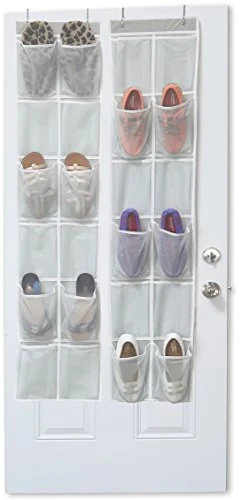 Simple Houseware 24 Pockets - 2PK 12 Large Pockets Over Door Hanging Shoe Organizer, Grey 4 Simple Houseware 24 Pockets - 2PK 12 Large Pockets Over Door Hanging Shoe Organizer, Grey - Image 4