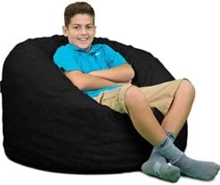 ULTIMATE SACK 3000 (3 Ft.) Bean Bag Chair: Giant Foam-Filled Furniture - Machine Washable Covers, Durable Inner Liner, 100% Virgin Foam. Comfy Bean Bag Chair. (Electric Blue, Suede) -Songmics Furniture Shop 41wsLxDT0pL. AC