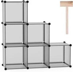 C&AHOME Cube Storage Organizer, 6-Cube Shelves Units, Closet Cabinet, DIY Plastic Modular Book Shelf, Ideal For Bedroom, Living Room, Office, 36.6" L X 12.4" W X 36.6" H Milky UPCS06M 19 C&AHOME Cube Storage Organizer, 6-Cube Shelves Units, Closet Cabinet, DIY Plastic Modular Book Shelf, Ideal For Bedroom, Living Room, Office, 36.6" L X 12.4" W X 36.6" H Milky UPCS06M -Songmics Furniture Shop 41wuAO73JL. AC
