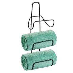 MDesign Metal Wall Mount 3 Level Bathroom Towel Rack Holder & Organizer - For Storage Of Washcloths, Hand Towels - Use In Guest, Master, Kid's Bathrooms - 2 Pack - Black 12 MDesign Metal Wall Mount 3 Level Bathroom Towel Rack Holder & Organizer - For Storage Of Washcloths, Hand Towels - Use In Guest, Master, Kid's Bathrooms - 2 Pack - Black -Songmics Furniture Shop 41wvUGKjn3L