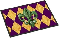 Caroline's Treasures 8133JMAT Mardi Gras Fleur De Lis Purple Green And Gold Indoor Or Outdoor Mat 24x36, Front Door Mat Indoor Outdoor Rugs For Entryway, Non Slip Washable Doormat Low Door Clearance, -Songmics Furniture Shop 41wxa5BicL. AC
