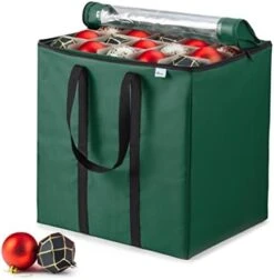 ZOBER Premium Large Carrying Christmas Ornament Storage Box With Clear Lid, 3" Compartment, Contains 10 Trays, Keeps 200 Holiday Ornaments & Xmas Accessories, Tear Proof Made Of 600D Oxford Fabric -Songmics Furniture Shop 41wxrdHaISL. AC