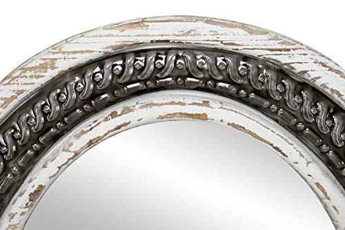 Deco 79 Wood Round Wall Mirror, 30" X 1" X 30", White 5 Deco 79 Wood Round Wall Mirror, 30" X 1" X 30", White - Image 5