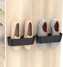 Yocice Wall Mounted Shoes Rack 2Pack With Sticky Hanging Strips, Plastic Shoes Holder Storage Organizer,Door Shoe Hangers (SM03-Black-2) -Songmics Furniture Shop 41x3Hjs79ZL. AC