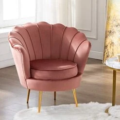 DAGONHIL Pink Velvet Accent Chair For Living Room, Lounge Chair For Bedroom With Gold Metal Legs, Vanity Chair For Makeup Room, Dusty Pink 10 DAGONHIL Pink Velvet Accent Chair For Living Room, Lounge Chair For Bedroom With Gold Metal Legs, Vanity Chair For Makeup Room, Dusty Pink -Songmics Furniture Shop 41x7O10A LL. AC
