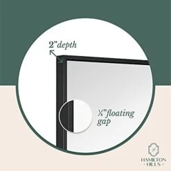 Hamilton Hills 30x40 Inch Black Framed Mirror | Large Rectangular Bathroom Mirrors For Wall | Floating Glass Panel Vanity With Border | Wall-Mounted Mirror For Decor | Hangs Horizontal Or Vertical -Songmics Furniture Shop 41xA9SkRXyL