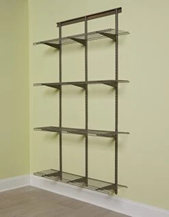 ClosetMaid 52845 ShelfTrack Adjustable Utility Organizer Kit, 4' X 12", Nickel -Songmics Furniture Shop 41xILZqBueL