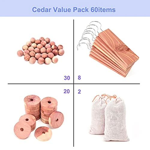 Brite Lightingtech Cedar Blocks For Clothes Storage 60PCs, Red Cedar Hang Ups, Cedar Balls, Cedar Rings And Cedar Sachet Bags For Closets And Drawers 6 Brite Lightingtech Cedar Blocks For Clothes Storage 60PCs, Red Cedar Hang Ups, Cedar Balls, Cedar Rings And Cedar Sachet Bags For Closets And Drawers - Image 6