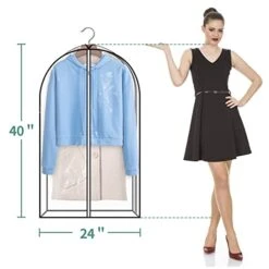 3 Pack Garment Bags For Hanging Clothes，12" Gusseted Large Capacity Garment Rack Cover，Clear Suit Bags For Closet Storage，Clothes Storage Bags With Zipper For Coat (40'' X 24'' X 12''~3pack) -Songmics Furniture Shop 41xT9WRbqwL