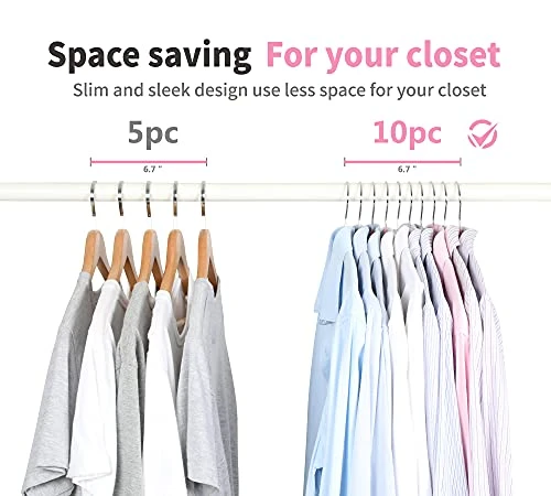 TOPIA HANGER Non Slip Hanger 20 Pack, Metal Clothes Hangers Space Saving, Heavy Duty Rubber Coated Wire Hanger For Coat, Shirt, Dress, Pants-Pink, CT12P 6 TOPIA HANGER Non Slip Hanger 20 Pack, Metal Clothes Hangers Space Saving, Heavy Duty Rubber Coated Wire Hanger For Coat, Shirt, Dress, Pants-Pink, CT12P - Image 6