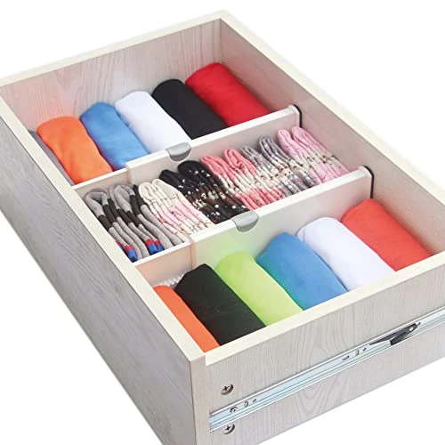 TENABORT Set Of 8 Adjustable Drawer Dividers Organizer Separators Plastic Dresser Organizer For Bedroom, Bathroom, Closet, Office Desk, Kitchen Storage 5 TENABORT Set Of 8 Adjustable Drawer Dividers Organizer Separators Plastic Dresser Organizer For Bedroom, Bathroom, Closet, Office Desk, Kitchen Storage - Image 5