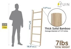 FUIN Fully Assembled 5ft Bamboo Blanket Ladders Unfinished Wood Decorative Wall Leaning Farmhouse Bathroom Quilt Towel Display Rack Holder -Songmics Furniture Shop 41xmvSAsnYL
