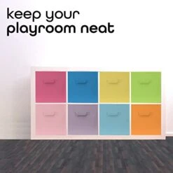 Pomatree Fabric Storage Bins - 8 Pack - Fun Colored Storage Cubes | 2 Reinforced Handles | Foldable Cube Baskets For Home, Kids Room, Nursery And Playroom | Closet And Toys Organization -Songmics Furniture Shop 41xqD3i9UTL