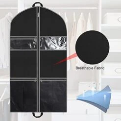 HATTERTOP Garment Bags For Travel, 43 Inch Suit Bags For Men Breathable Suit Cover Suit Carrier With 2 Large Mesh Pockets And 1 PVC Pocket For Closet, 2 Pack -Songmics Furniture Shop 41xrQE1avuL